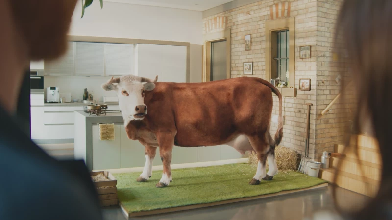 LASS DIE KUH IM DORF.